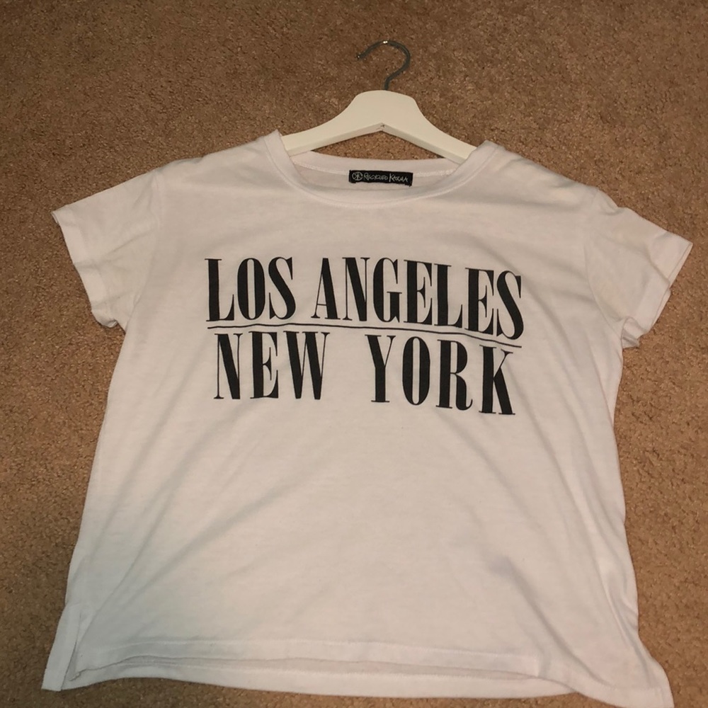 black and white los angels/ new york t-shirt